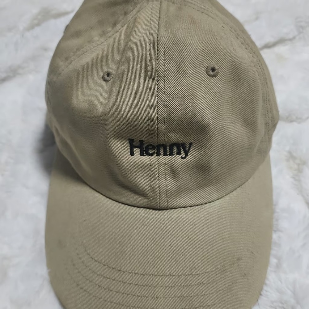 Henny Logo Twill Beige Dad‎ Hat with Adjustable Strap One Size